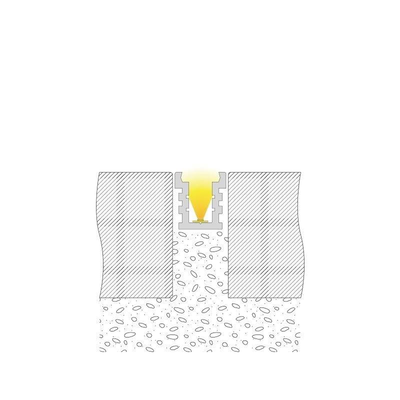 Rappresentazione schematica di un processo di indurimento laser, in cui un laser colpisce perpendicolarmente la superficie del materiale, riscaldandola superficialmente.