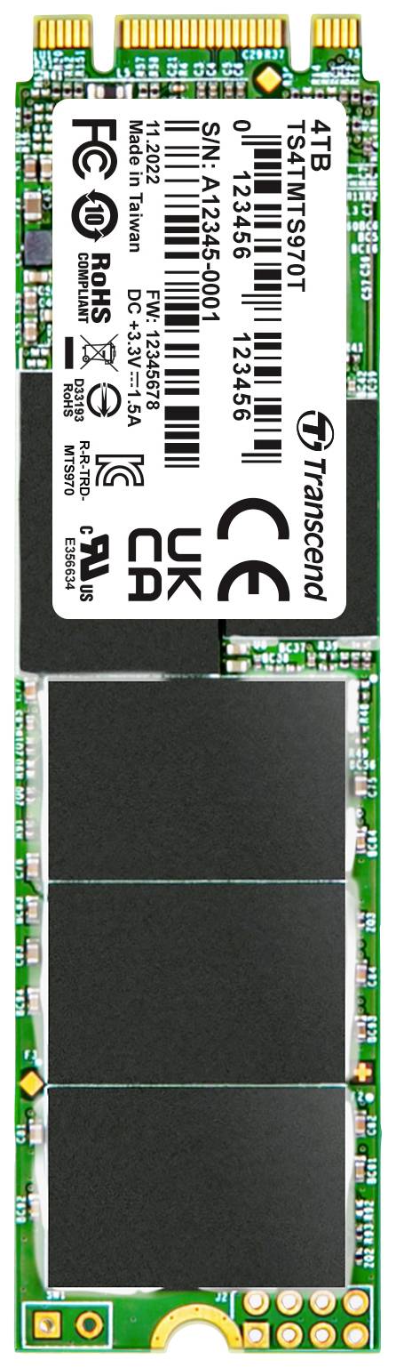 Transcend MTS970T 4 TB Interne M.2 SATA SSD 2280 III Retail TS4TMTS970T (TS4TMTS970T)