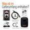 'Cosa è incluso nella confezione?' Sono illustrati un Inlator, set di adattatori, manuale, cavo di alimentazione DC, cavo USB-C, borsa.