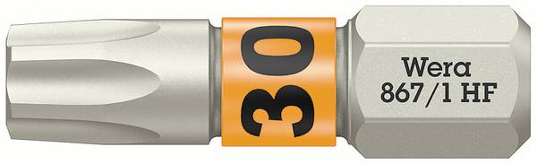 <br>  Wera<br>  05066144001<br>  867/1<br>  Inserto Torx<br>  Impronta (cacciavite): 1/4" (6.3 mm)<br>  Forza: TORX<br>  TX 30<br>  25 mm<br>