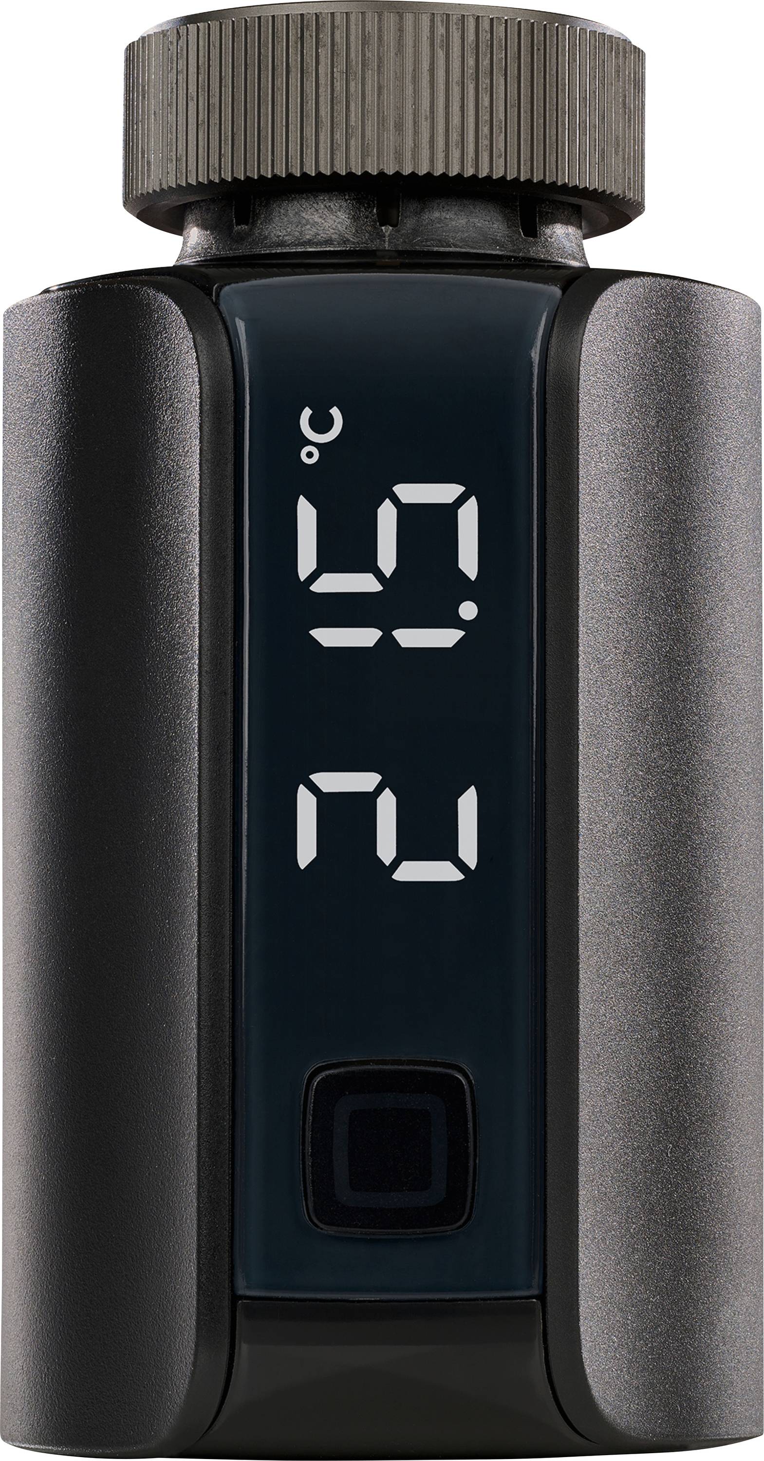 Termometro digitale con un ampio display che mostra 15,2°C e un singolo pulsante frontale, in una custodia portatile scura.
