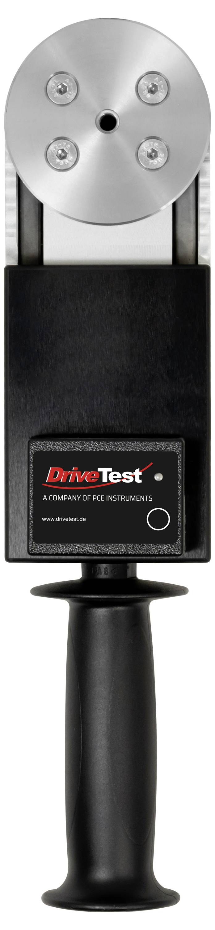Dispositivo palmare DriveTest per la misurazione con testa sensore in metallo rotonda, corpo nero e impugnatura a pistola, mostrato in vista frontale.