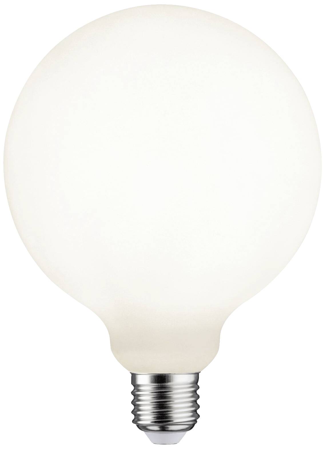 Una lampadina rotonda, bianca con attacco a vite, che illumina in modo uniforme. Adatta per l'illuminazione generale.