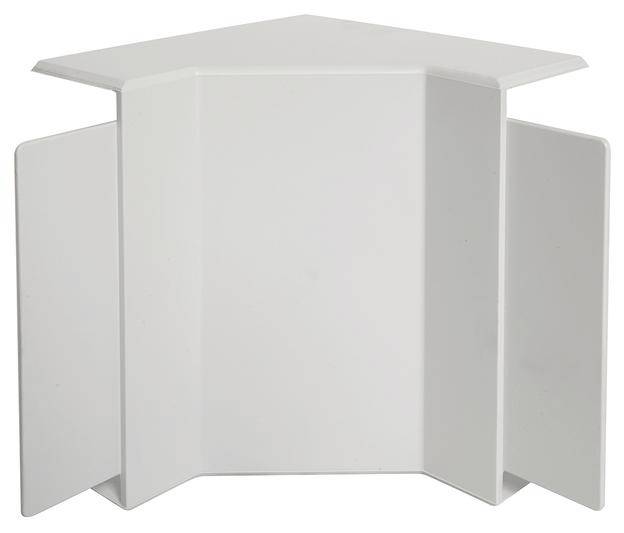 Display bianco e angolare pieghevole a tre lati, adatto per presentazioni o esposizioni di prodotti. Ideale per l'installazione ad angolo.