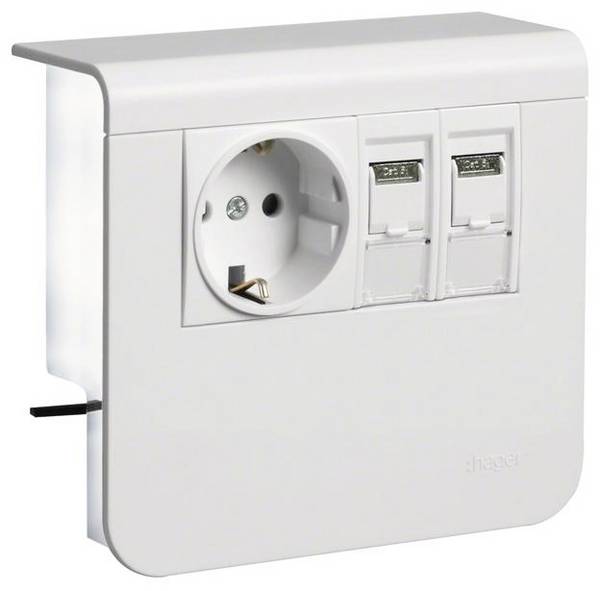 SL200559209016 Accessorio sistema su battiscopa Tehalit Contenitore per prese schuko Bianco 1 pz.