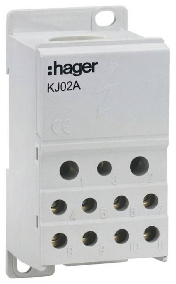 Hager KJ02A Distributore 45 mm A vite Grigio 1 pz. Pezzo