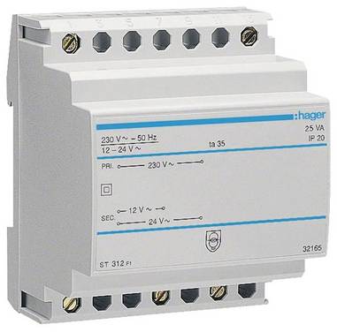 Hager ST312 Trasformatore di sicurezza 12 V, 24 V 3 A