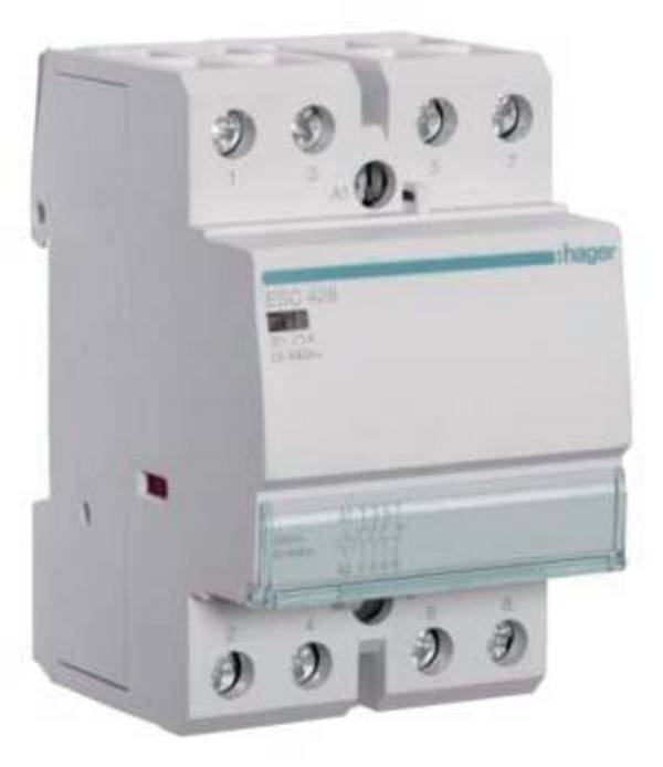 Hager ESC428 Contattore d'installazione 3 NA 1900 W 230 V Pezzo 1 pz.