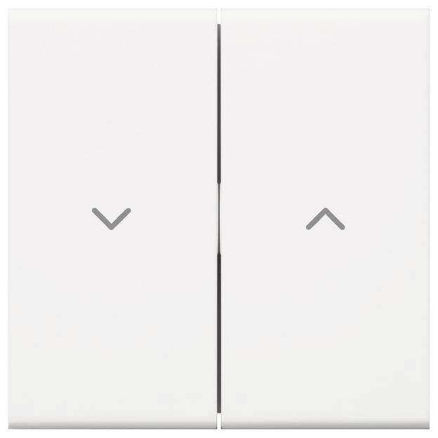 Due interruttori della luce bianchi, uno con una freccia rivolta verso il basso, l'altro con una freccia rivolta verso l'alto.