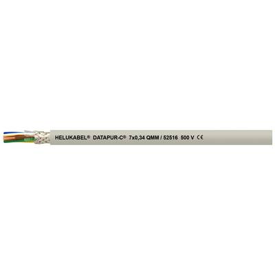 Un cavo con la scritta 'HELUKABEL DATAPUR 7x0,34 QMM 15305 600 V'. Mostra diversi fili interni di colori differenti.