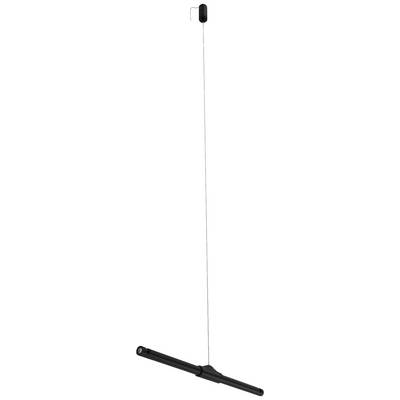 Lampada a sospensione dal design sottile in nero con corpo lampada allungato. Cavo regolabile in altezza. Aspetto moderno.