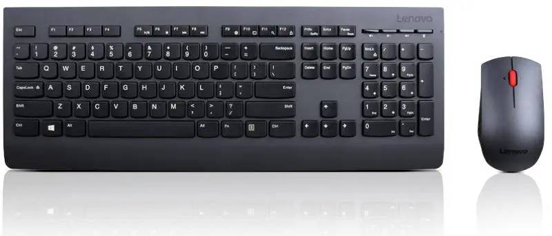 Lenovo Professional Combo Senza fili (radio) Kit tastiera, mouse pulsanti multimedia, A prova di schizzi Tedesco, QWERTZ Nero