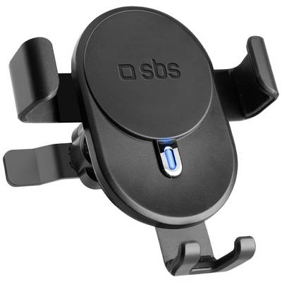 Supporto nero per cellulare da auto di SBS con un accento blu sul davanti.
