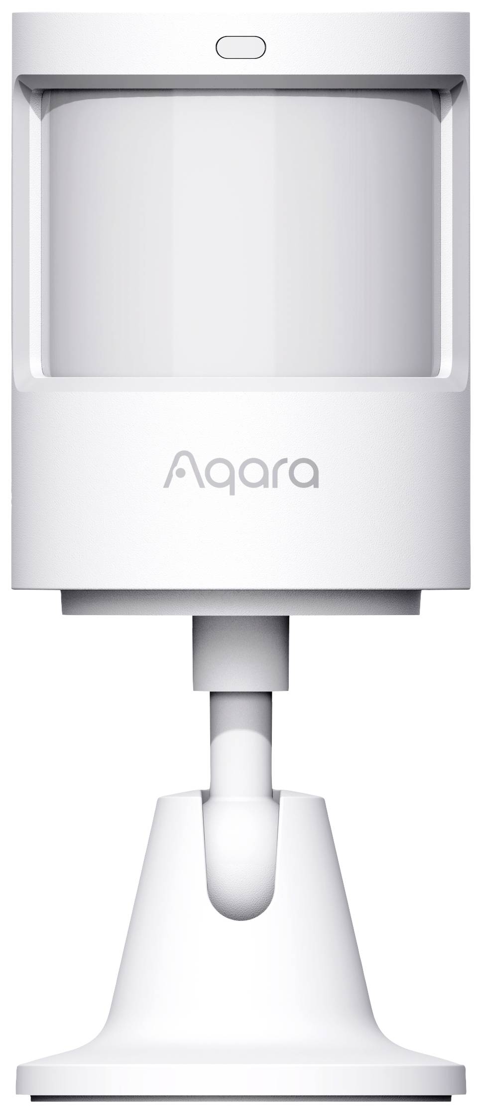 Sensore di movimento Aqara in colore bianco con base flessibile, per il monitoraggio degli ambienti.