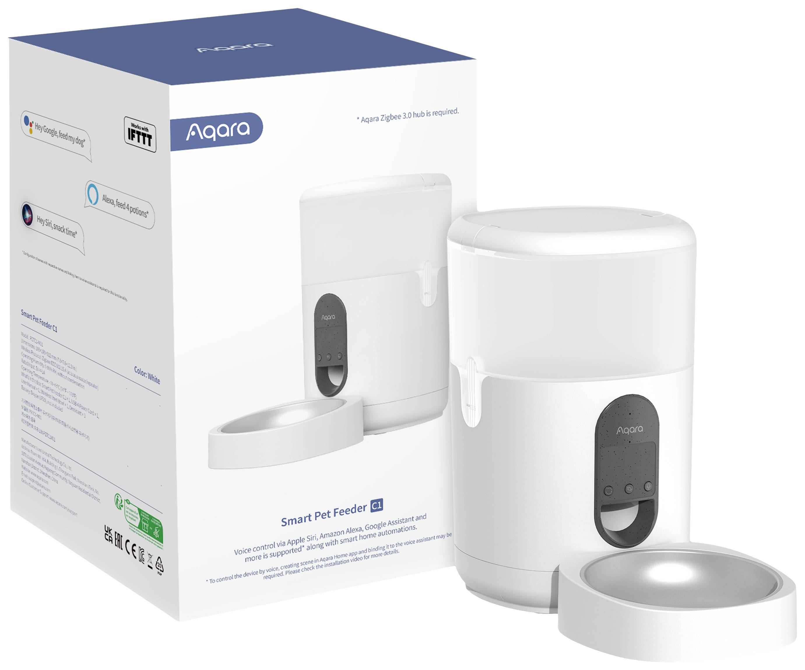 Aqara Distributore automatico di mangime PETC1-M01 Bianco Alexa (è necessaria una stazione base separata), Google Home (-1