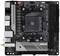 Scheda madre ASRock B550M-ITX/ac che mostra le porte di connessione, il sistema di raffreddamento e gli slot per i componenti.