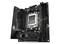 Una scheda madre del computer con socket del processore, slot RAM e connettori visibili. Mostra dettagli tecnici e layout dei componenti.