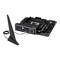'Scheda madre del computer con custodia dell'antenna rimovibile, multiple porte per USB, HDMI e dispositivi audio, su sfondo bianco.'