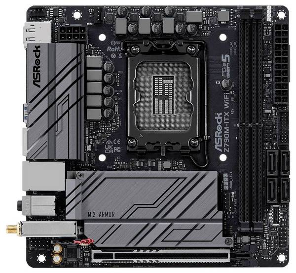 ASRock Z790M-ITX WiFi Mainboard Attacco (PC) Intel® 1700 Fattore di forma (dettagli) Mini-ITX Chipset della scheda madre Intel® Z790