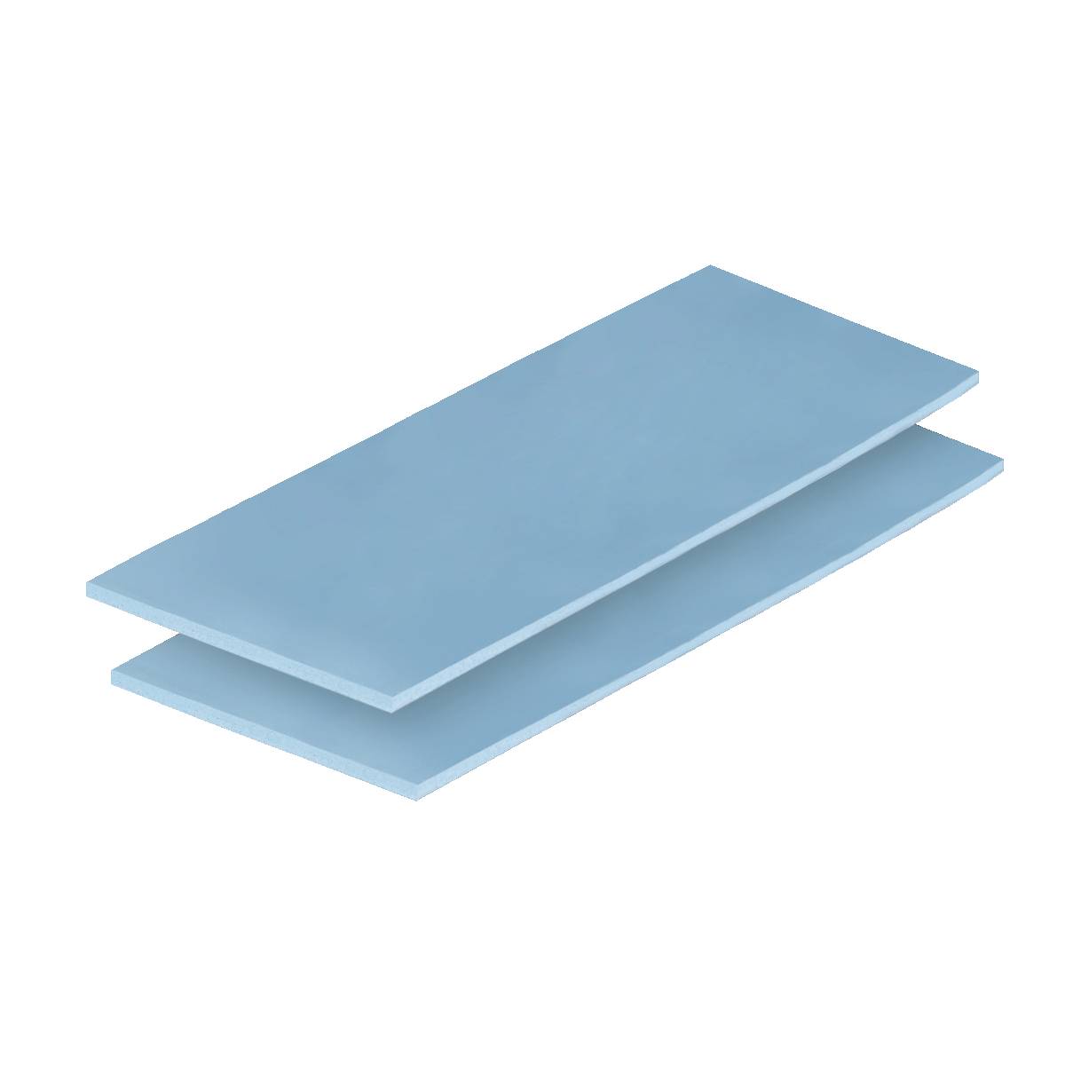 Uno stack di pannelli isolanti blu mostra lo spessore e il materiale comunemente utilizzato per l'isolamento termico nei progetti di costruzione.