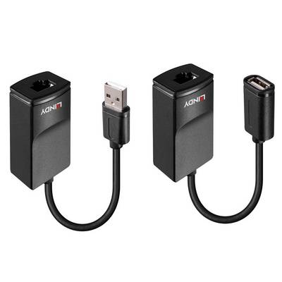 'Due adattatori USB neri con connettori RJ45, collegati tramite brevi cavi. Uno ha una spina USB-A, l'altro un socket USB-A.'