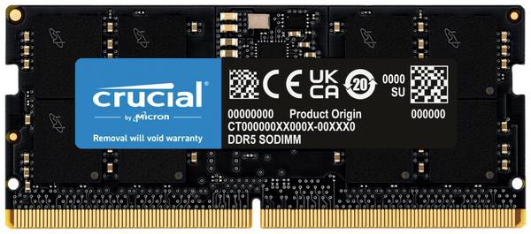 Crucial CT16G48C40S5 Modulo memoria Laptop DDR5 16 GB 1 x 16 GB 4800 MHz 262pin SO-DIMM CL40 CT16G48C40S5