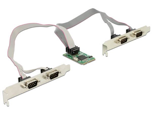 Delock MiniPCIe I/O PCIe full size 4 x RS-232 seriale