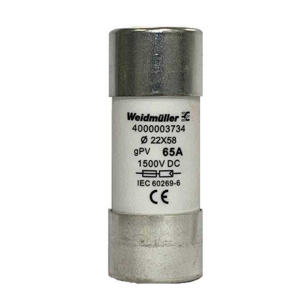 Weidmüller 4000003734 FUSE WSFL 22X58 65A 1K5V GPV Fusibile Contenuto 10 pz.
