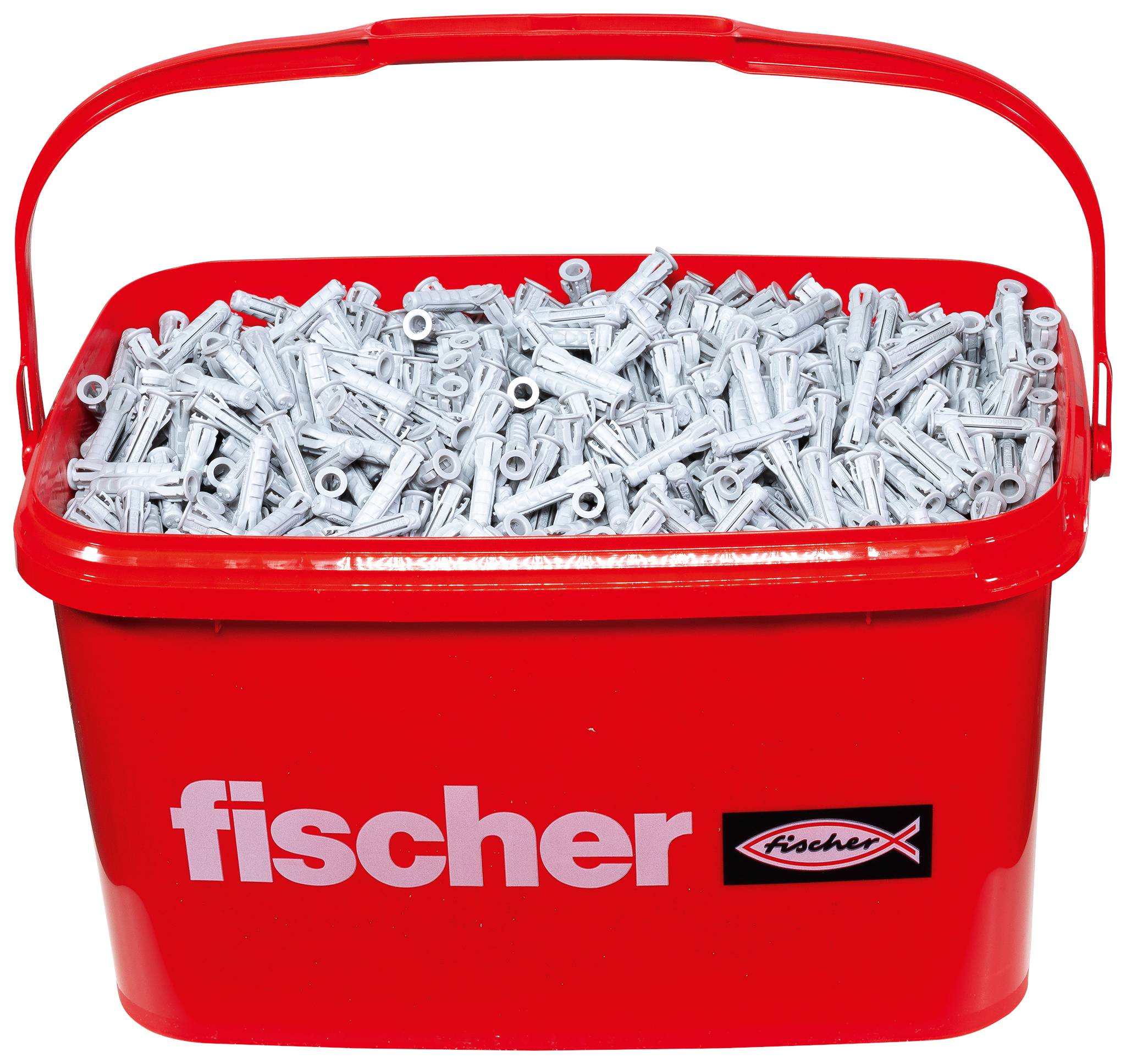 Cassetta degli attrezzi rossa di Fischer, modello SX Plus 6x30. Mostra grafiche di prodotto, dimensioni, capacità (3.200 pezzi) e paesi di produzione.