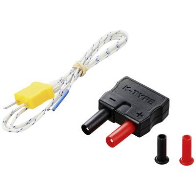 Set di sensori di temperatura con termocoppia di tipo K, due punte di misurazione, colore giallo. Adatto per il monitoraggio preciso della temperatura in diverse applicazioni.