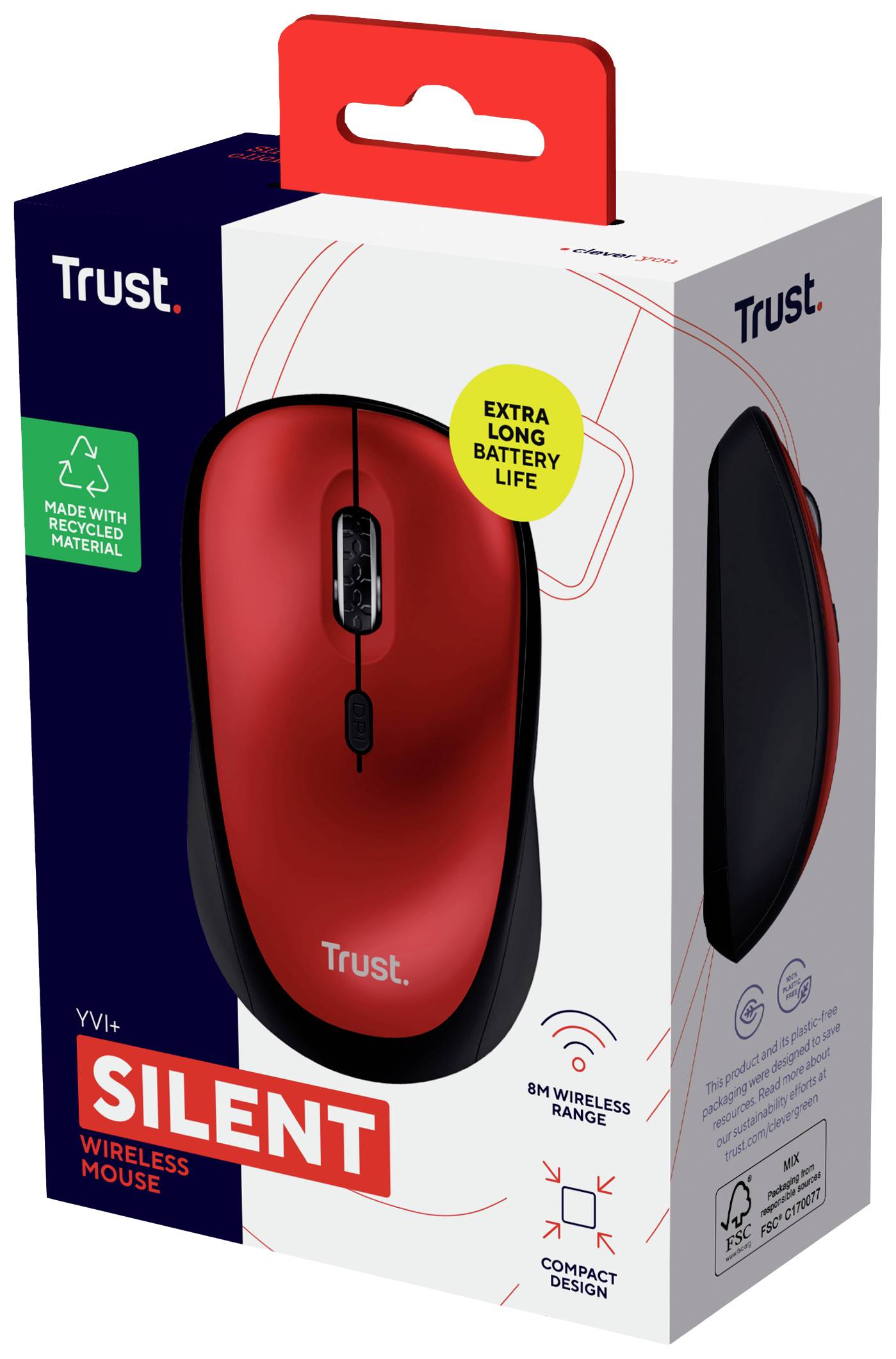 TRUST MOUSE YVI WIRELESS, ECO, ROSSO-4
