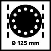 Simbolo circolare con dodici piccoli cerchi all'interno, indicazione del diametro 'Ø 125 mm' in basso.