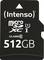 Scheda Micro-SD Intenso da 512 GB di capacità di memoria, Classe 10, Classe di velocità UHS 1, adatta per trasferimenti dati veloci.