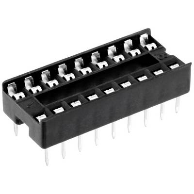 Zoccolo DIP nero a 16 pin, per l'inserimento di circuiti integrati su schede elettroniche. Ideale per progetti elettronici.