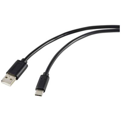 Un cavo USB con un connettore USB-A sul lato sinistro e un connettore USB-C sul lato destro, su sfondo bianco.