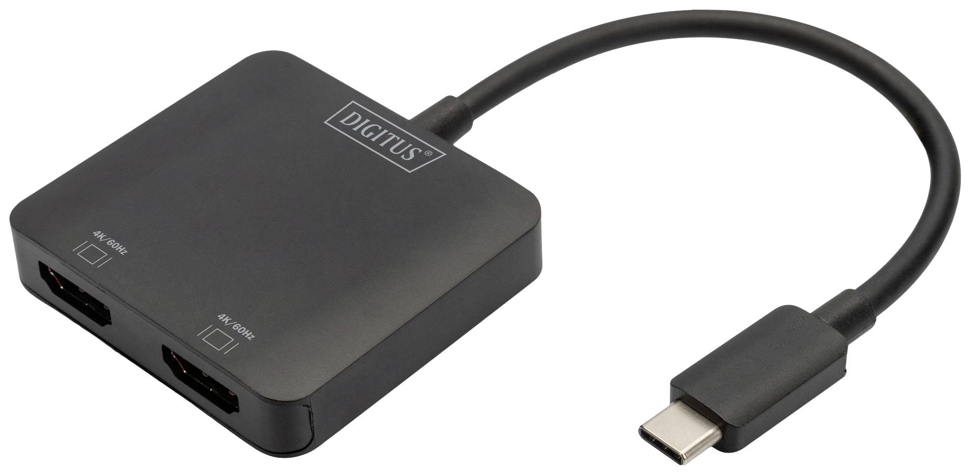 Digitus DS-45338 HDMI / USB-C® Adattatore [1x USB-C® - 2x Presa HDMI] Nero senza presa di carica, UHD 4K;-0
