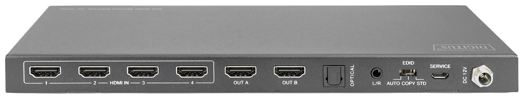 DIGITUS - Video/Audio-Schalter - 4 x 2 - Desktop, wandmontierbar-1