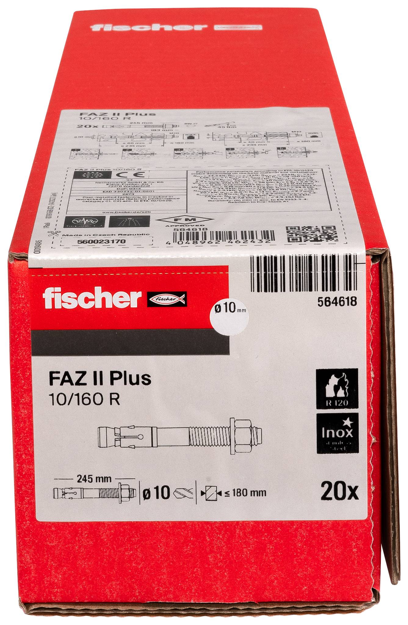 Fischer 564618 FAZ II Plus 10/160 R Ancoraggio a cuneo 245 mm 10 mm 20 pz.-2