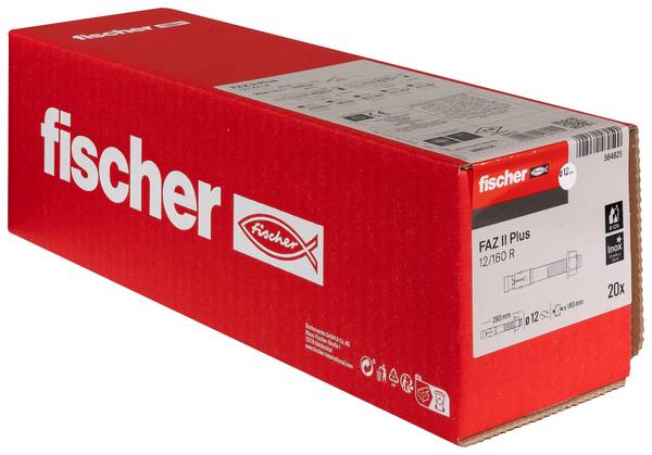Fischer 564625 FAZ II Plus 12/160 R Ancoraggio a cuneo 260 mm 12 mm 20 pz.