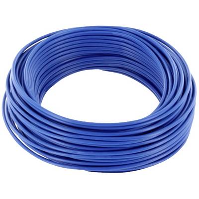 Un rotolo di filo blu, avvolto accuratamente e liscio. Ideale per applicazioni elettriche o progetti creativi.