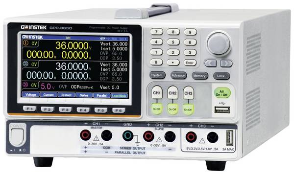 GW Instek GPP-3650 (GPIB+LAN) EU (CE) Alimentatore da laboratorio regolabile 0 - 36 0 - 5 A 385 W Num. uscite 3 x