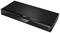 Lettore Blu-ray Panasonic nero, modello DMP-UB410, visto dall'alto. Mostra un design minimalista con finitura liscia.