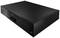 Lettore Blu-ray nero in forma rettangolare con vano disco aperto e diversi pulsanti di controllo sul lato frontale.