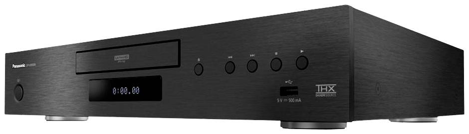 Lettore CD Hi-Fi nero con ingresso USB, cinque tasti e display digitale sul lato frontale. Nome del marchio sul lato sinistro.