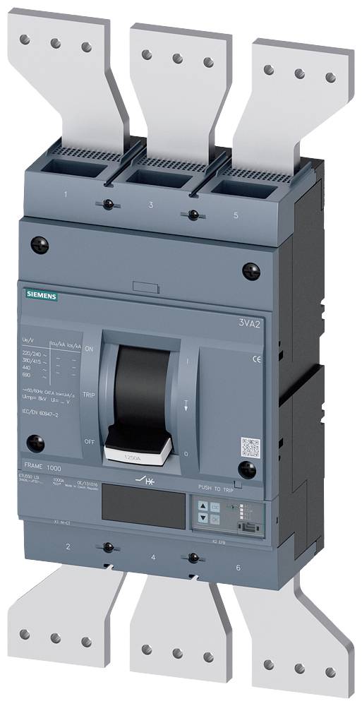 Siemens 3VA2612-5JP32-0AA0 Interruttore 1 pz. Regolazione (corrente): 500 - 1250 A Tens.comm.max: 415 V/AC