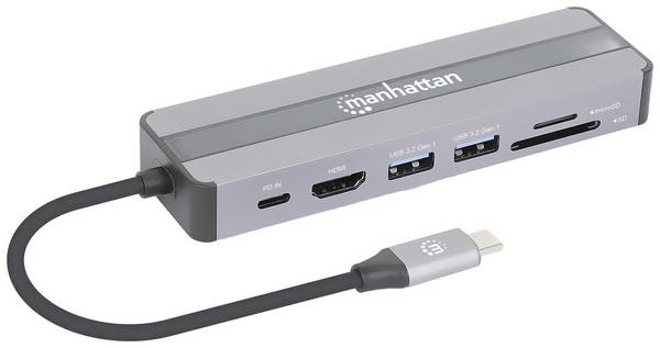 Manhattan Docking station USB-C®   153928 Adatto per marchio: universale  incl. funzione di ricarica, Alimentazione USB-C®