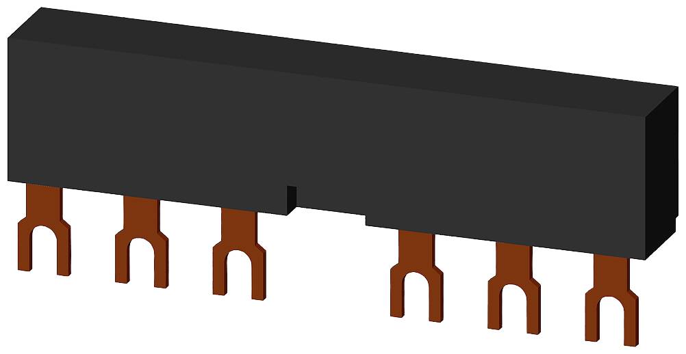 Siemens 3RV19152AB 3Ph. Barre collettrici distanza di divisione 55 mm per 2 interruttori A forma di forcella Sbarre collettrici 1 pz.