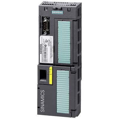 Un modulo Siemens SINAMICS, aspetto tipico di un convertitore di frequenza. La metà superiore mostra l'area dei connettori con attacco a spina.