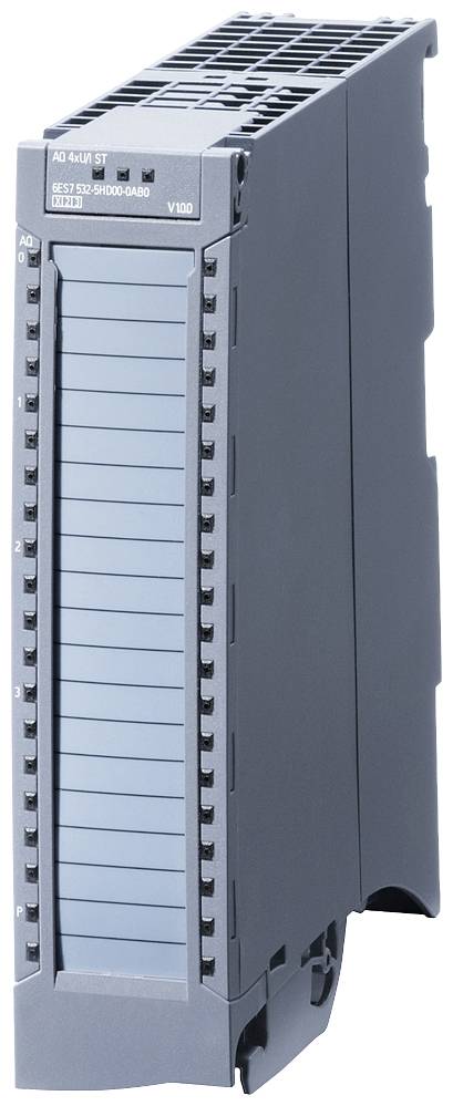 Un modulo di automazione industriale grigio, presumibilmente un dispositivo di controllo con diverse possibilità di connessione sul lato frontale.