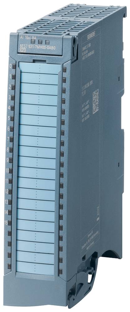 Un dispositivo elettronico di controllo con frontale blu e connettori numerati, utilizzato nei sistemi di automazione industriale.